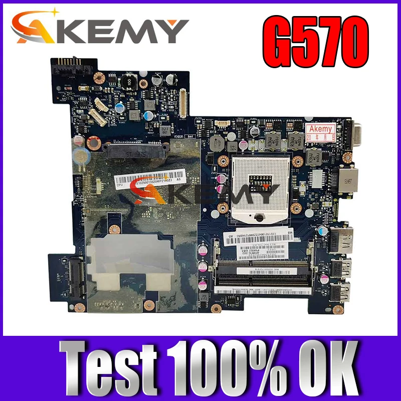 Akemy PIWG2 LA 675AP для Lenovo G570 Материнская плата ноутбука системная HM65 DDR3 100%