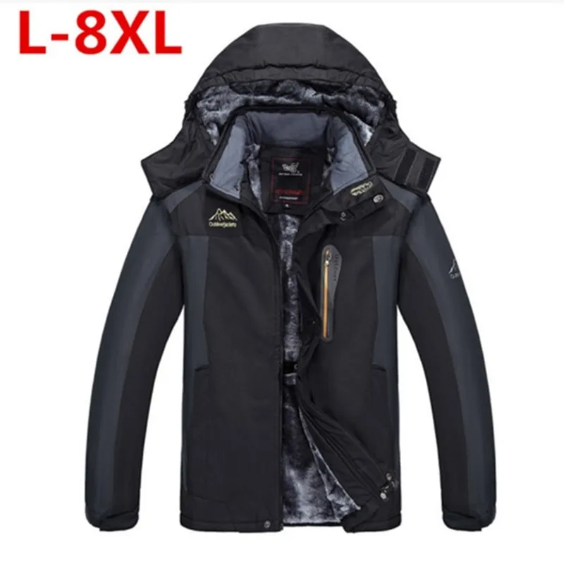 9XL 8XL Зимняя Толстая стеганая парка мужская куртка пальто русская ватная с