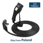 Кабель для зарядки электромобилей, тип 2, 32 А, 7,2 кВт, 1 фаза, шнур для автомобильной зарядной станции штекер Мама-папа IEC 62196