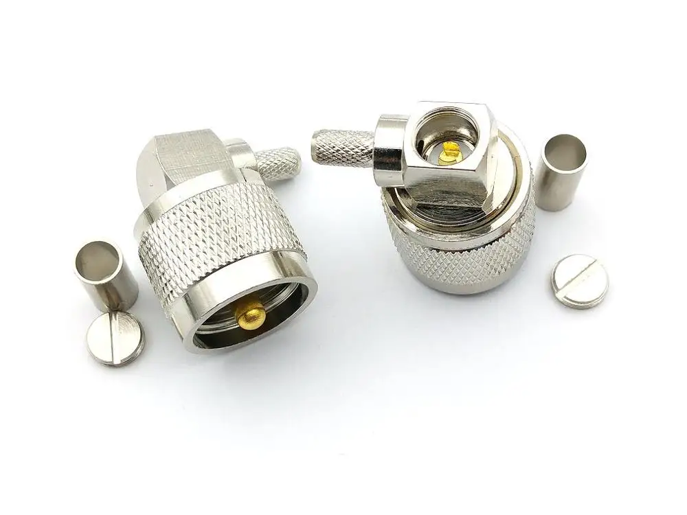 Медный УВЧ штекер PL259 прямоугольный обжим для кабеля RG58 RG142 LMR195 RG400 | Обустройство