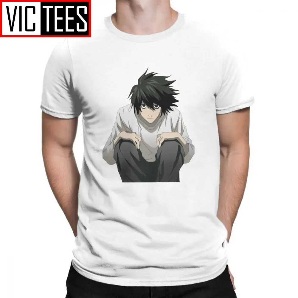 L Death Note T Shirt Short Sleeves 100% Cotton T-Shirt Travel Clothing Crewneck Tees Teenage  Printed