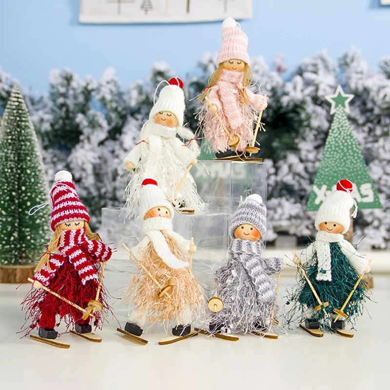 

Креативный Ангел Лыжная кукла Рождественское украшение подвеска Милая Рождественская елка подвесное украшение Рождественское украшение ...