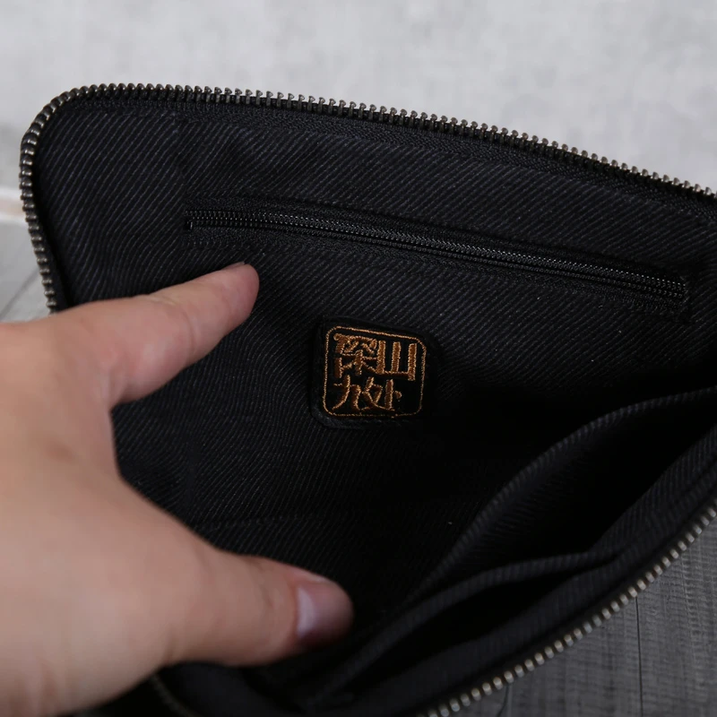 

Men Clutch Wallets Genuine Leather Women Long Wallet Handmade Sheepskin Zipper Phone Purses Credit Card Purse Lovers Change Bag