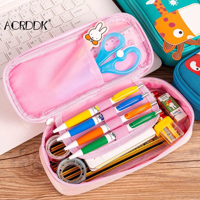 

Lovely Cartoon Pattern Pencil Case Zipper Big Stationery Pouch For Student School Supplies Gift for Kids DF