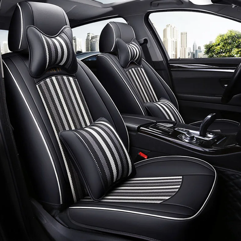 BLACK GRAY LUX Пользовательские сиденье автомобиля кожаный чехол для Jeep Wrangler JK Grand Cherokee Commander ренегатский Чероки компас Patriot автомобильные аксессуары - Название цвета: BLACK GRAY LUX