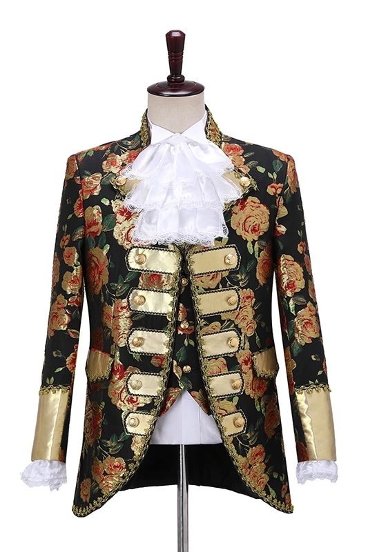 Костюм для косплея винтажный дворцовый мужской жаккардовый пиджак и брюки