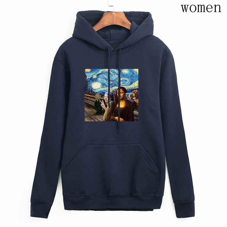 Women's Sweatshirt Mona Lisa's Smile Print Fashion Casual Pullovers Harajuku Autumn Hoody Ladies 2020 Streetwear For Women | Женская