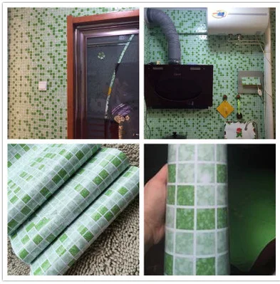 Bathroom wall stickers PVC mosaic wallpaper kitchen waterproof tile plastic vinyl self adhesive papers home decor | Обустройство дома