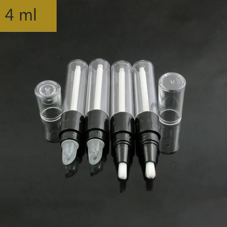 50 pcs 4.5 ml lip gloss plastic tubes Make-up Liquid Split Charging Bottle Rotating Pen Latex Tooth Head Hair Brush containers