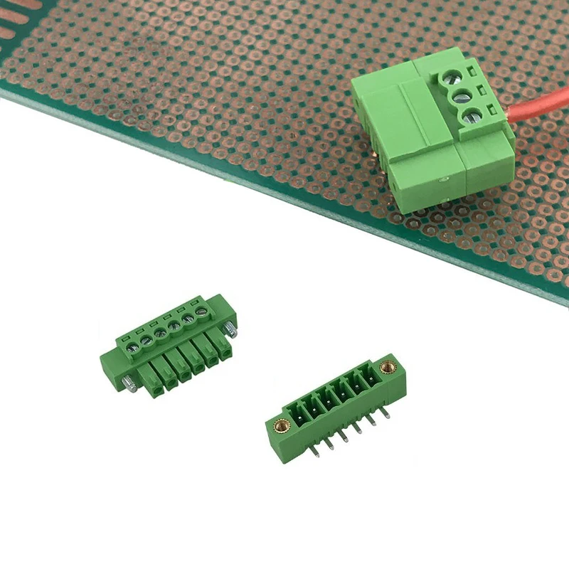 3 81 мм шаг PCB Винтовые клеммные колодки с фланцем штекер + прямоугольный штырь |