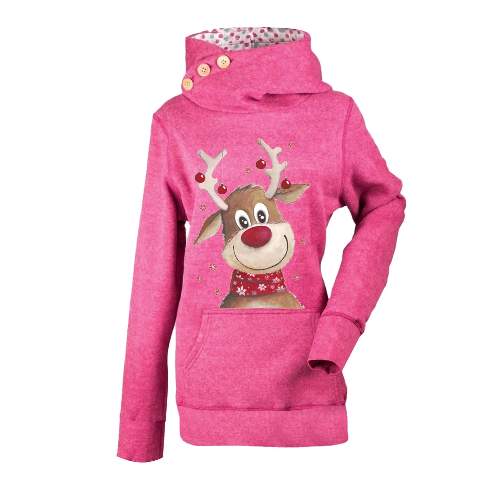 

Осенне-зимние Рождественские толстовки, женские повседневные пуловеры с длинным рукавом и принтом Санта-Клауса, милые свитшоты, женская од...