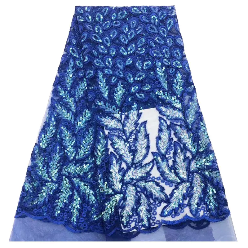 

High Quality Nigerian Lace Fabrics With Sequins Embroidery French Tulle Lace Fabric f200329