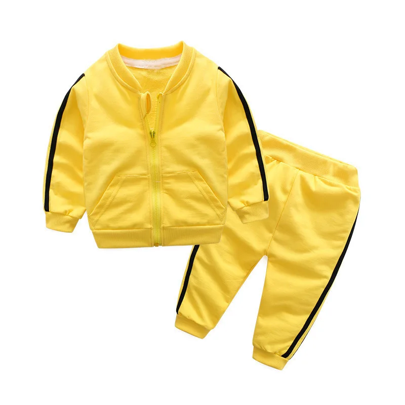 2019 Boys And Girls Baby Clothes Set Sports Casual 2 Piece Long Sleeve Jacket Pants Zipper Shirt Children's Wear Infant Clothing | Детская