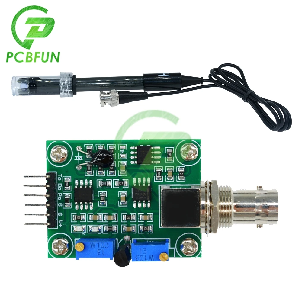 PH Electrode Probe BNC Connector for Aquarium Controller Meter Sensor ph Tester Probe+PH4502C Module PH0-14 Detect | Электронные