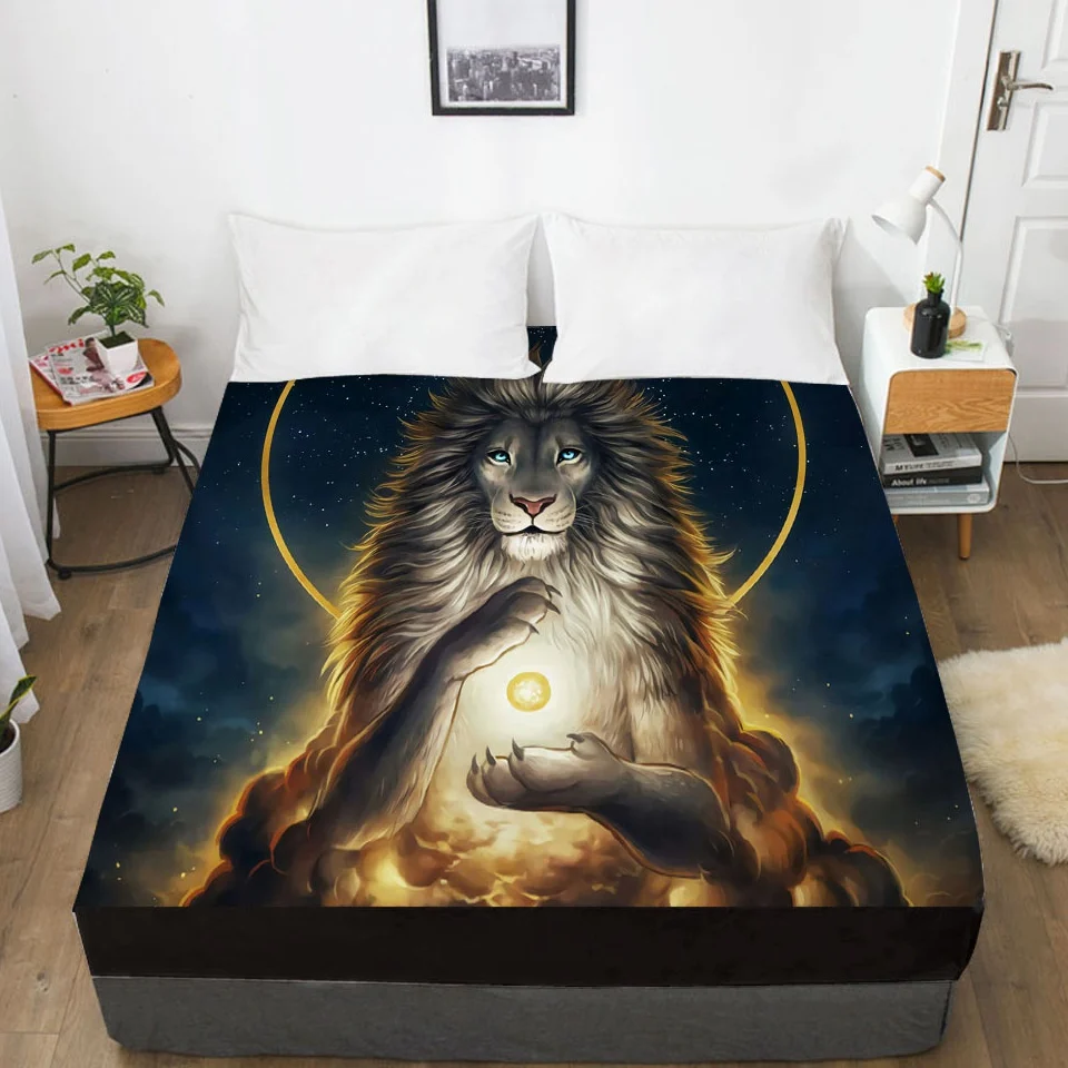 

1pc 3D Bed Sheet with Elastic Fitted Sheet 135/150/180/200/160x200 Mattress Cover Double King Queen Home Microfiber owl Animal