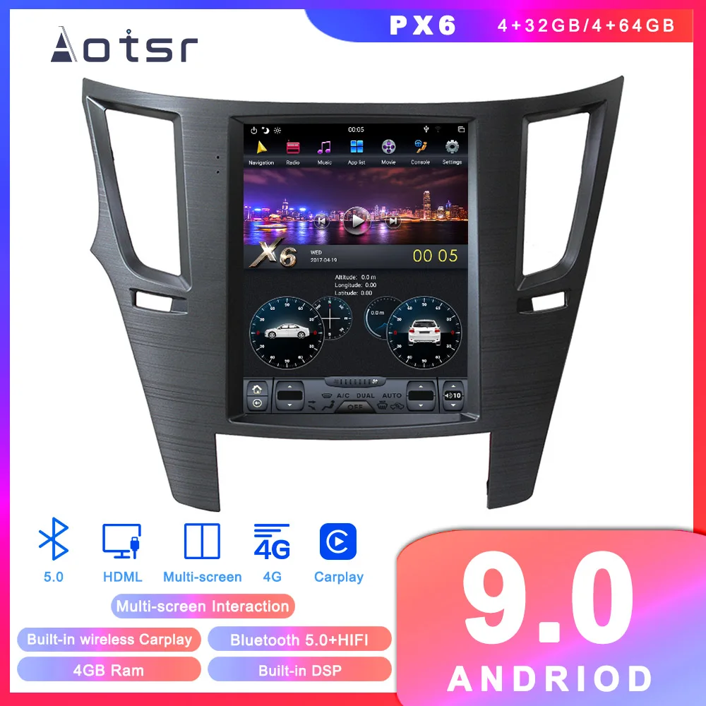Tesla Style Android 9 0 gps-навигация dvd-плеер для Subaru Outback 2009-2014 автомобильное радио стерео