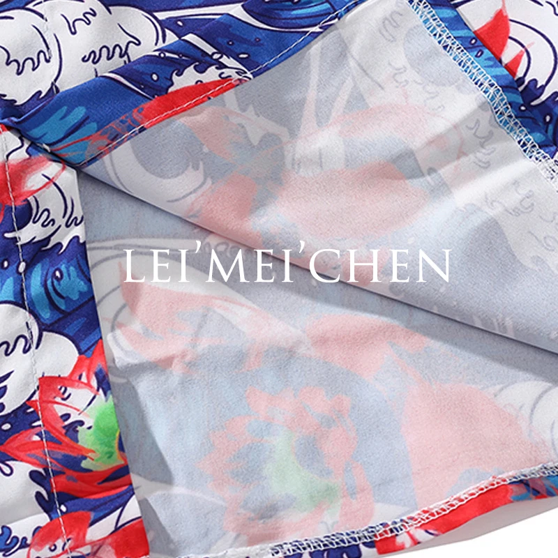 

LEIMEICHEN Casual Printed Long Sleeve Shirt Men High Streetwear 2020 Fall Women Shirt Retro Shirts Harujuku Mens Shirt ZJ909