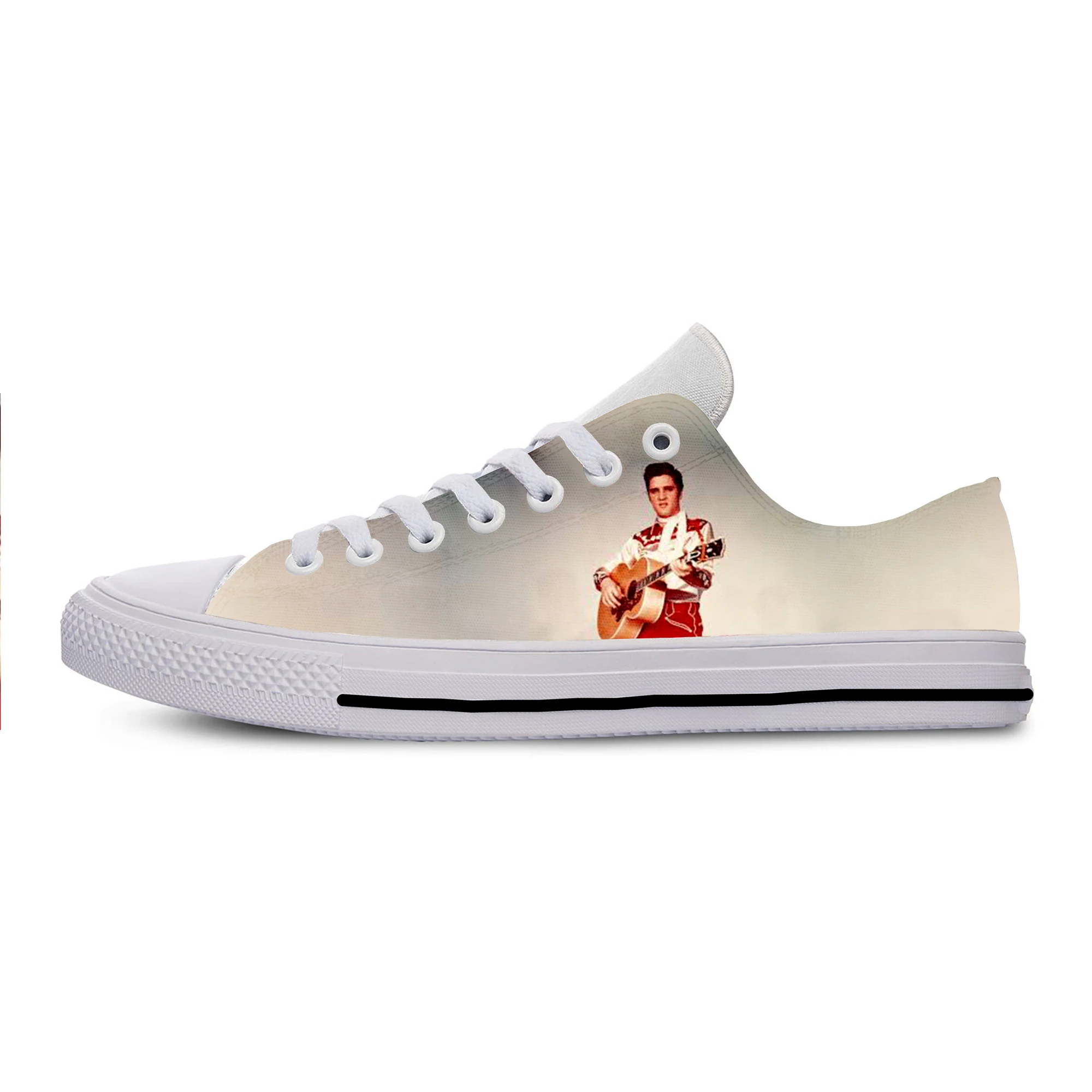 

2019 Hot Cool Fashion Pop Funny Summer Rock and Roll Sneakers Handiness Casual Shoes 3D Printed For Men Women Elvis Presley