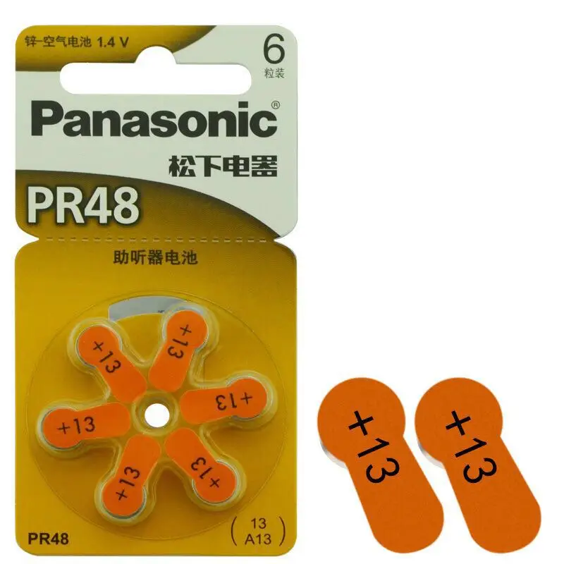 

10 packages PR48 For Panasonic A13 zinc air battery hearing aid PR48 cochlear special A13