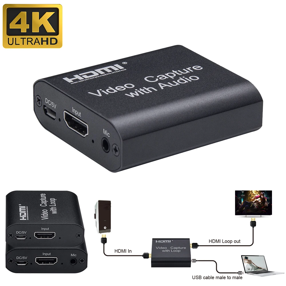 1080P 4K HDMI видео устройство к USB 2 0 Видеокарта Dongle запись потоковая трансляция в