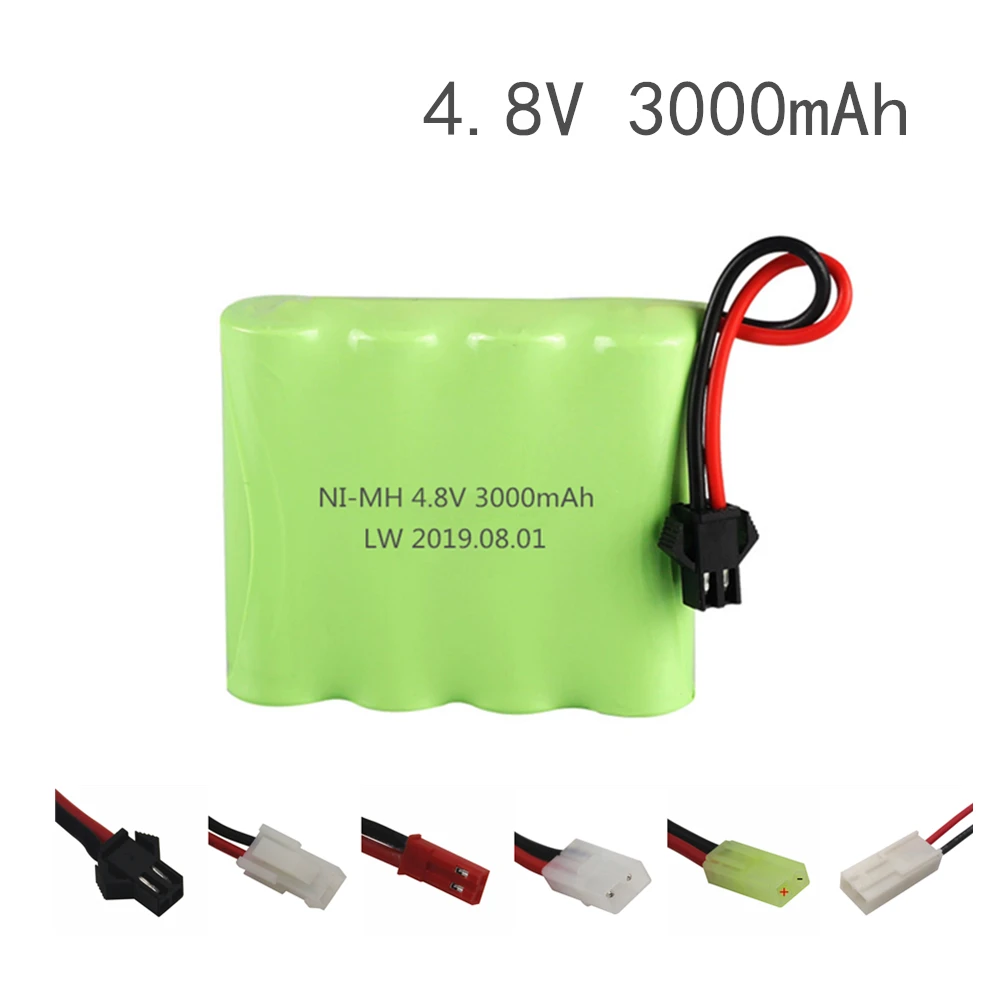 10PCS 3000mah 4.8v Rechargeable Battery For Rc toys Cars Tanks Robots Gun NiMH Battery AA 4.8v  Batteries Pack For Rc Boat