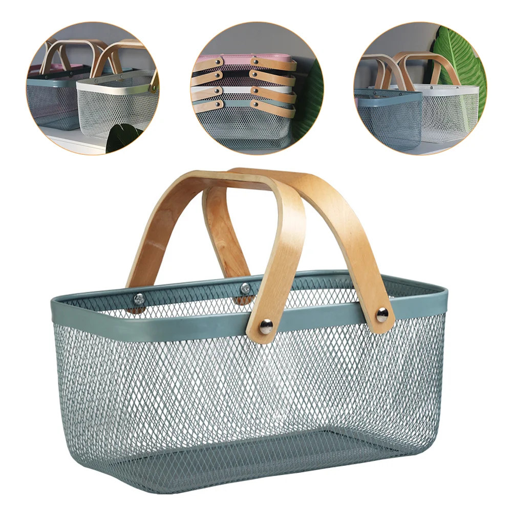 

1pc Creative Desktop Iron Storage Basket Household Sundries Storage Container