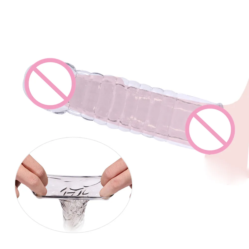 Пенис расширитель рукав петухи крышка Расширенный многоразовый силиконовый