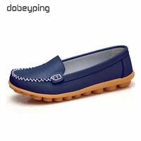 dobeyping new spring autumn shoes woman genuine leather women flats slip on women loafers moccasins female shoe plus size 35 44