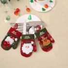 Рождественские Мини-чулки Набор чехлов для ножа и вилки, Настольный набор для украшения ресторана, Подарочная сумка, рождественские перчатки