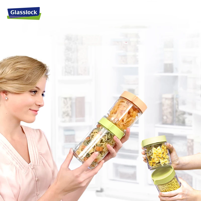 Стеклянная банка с замком и крышкой диспенсер для хлопьев контейнер конфет банки