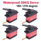 Сервопривод из алюминия, с полым крутящим моментом, 180 градусов, водонепроницаемый, 20 кг