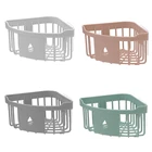 Пластиковая угловая полка для ванной, кухонный Органайзер на клейкой основе