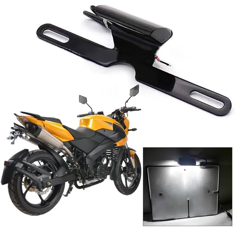 

Universal License Plate LED Light Motorcycle Accessories For HON DA SUZUKI Lamp Bracket Waterproof