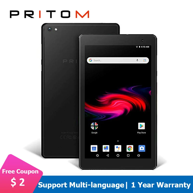 PRITOM P7 7 дюймов планшет Android 8,1 ПК 32 Гб ПЗУ планшеты четырехъядерный процессор ips HD дисплей камера Bluetooth Android WiFi планшет
