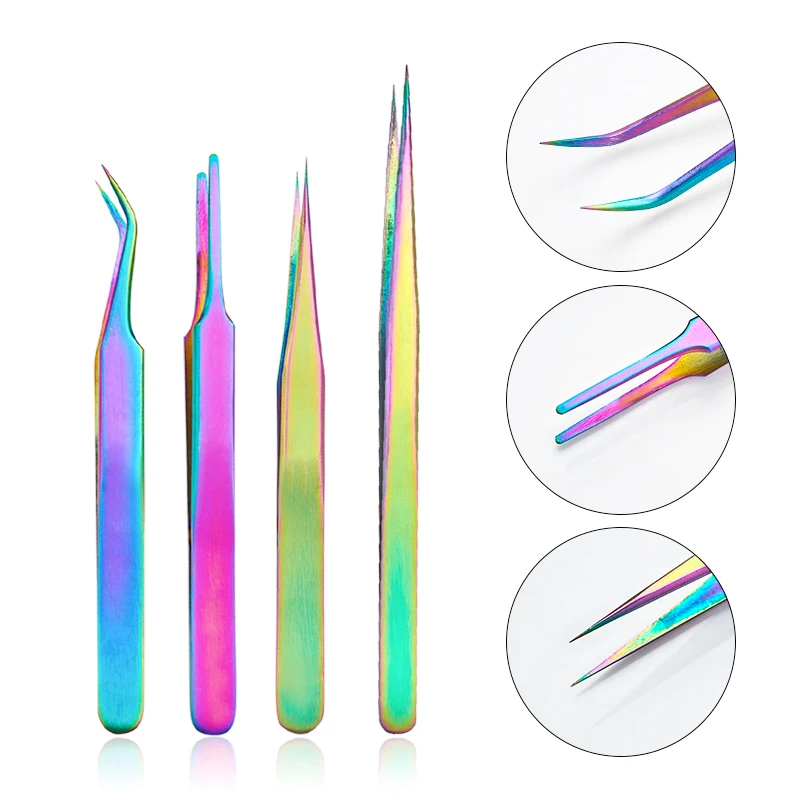 

Stainless Steel Tweezers Volume Eyelashes Extensions Eyebrow Tweezers Curved Straight Nail Clipper Nipper Makeup Tools