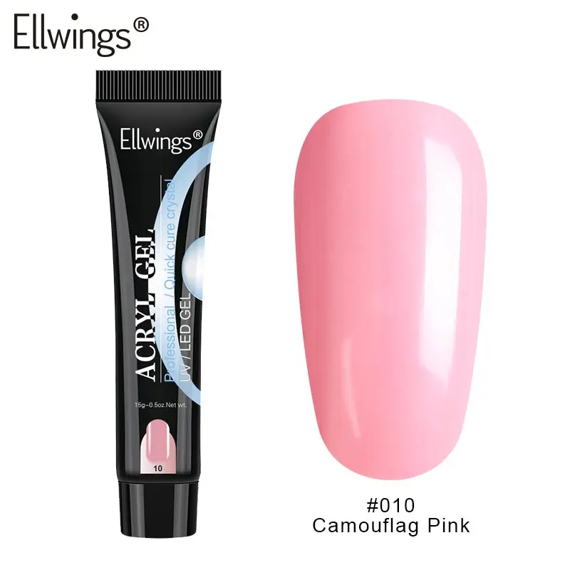 camouflay pink Ellwings, полигель для быстрого строительства, гель для ногтей, акриловый, полигель, кристалл, УФ, гель для наращивания, решение для выскальзывания, быстрое удлинение геля - Цвет: camouflay pink