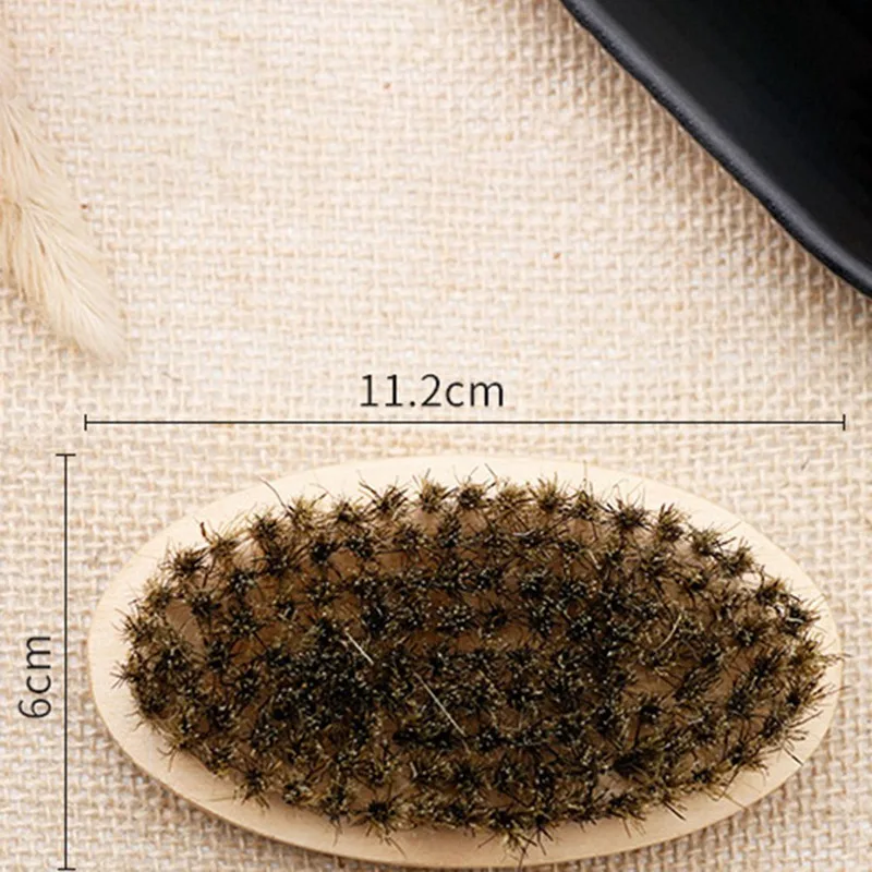 

High Quality Soft Boar Bristle Wood Beard Brush Hairdresser Shaving Tool Men Mustache Comb Kit With Bag Beard Hair Comb Set