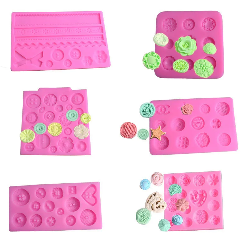 DIY силиконовые кнопки формы для выпечки шоколада помадной печенья силиконовая