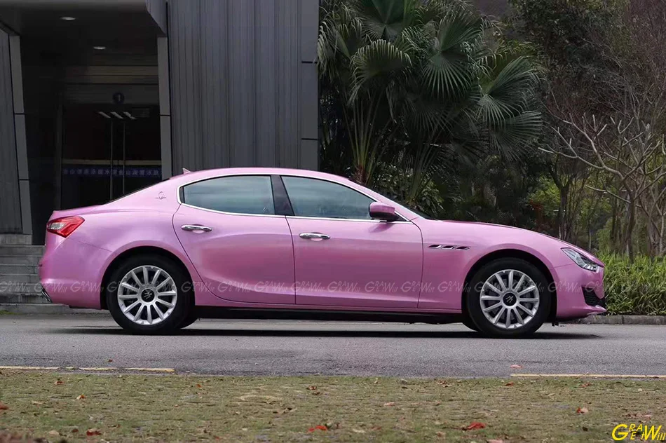 Переливающаяся Лазерная розовая виниловая пленка без пузырьков воздуха