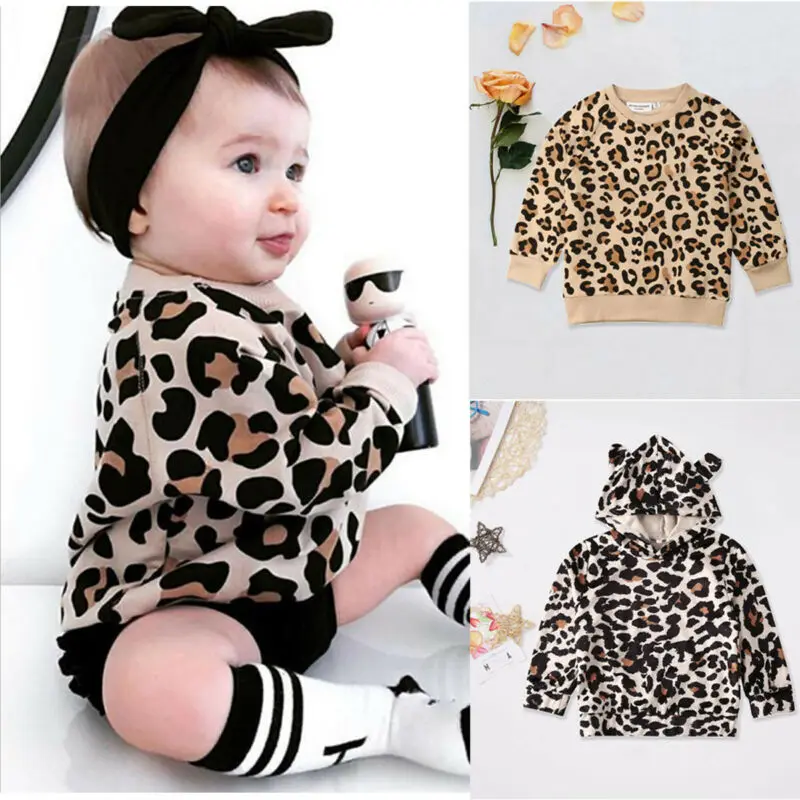 Детский свитер детская одежда для мальчиков и девочек с леопардовым принтом