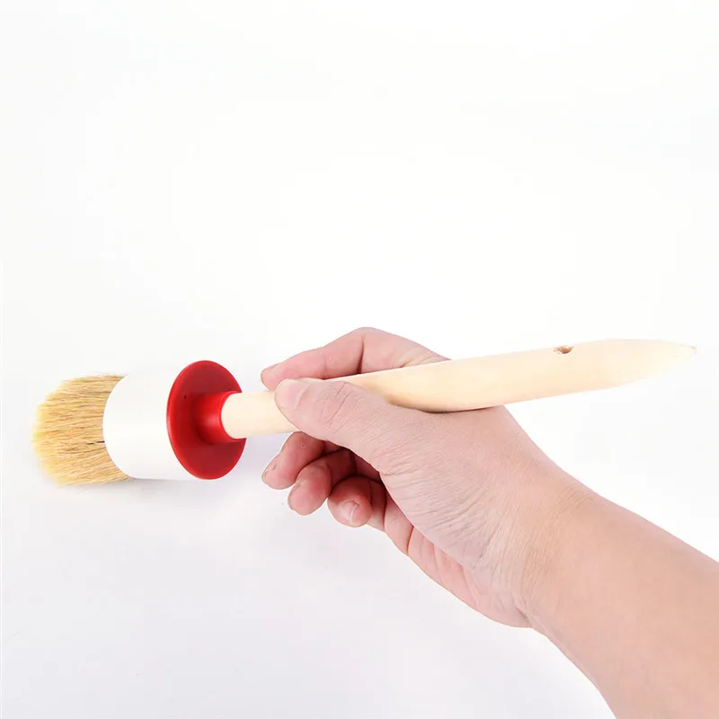 Щетка для мойки автомобиля щетина из мягкой щетины с деревянной ручкой салона