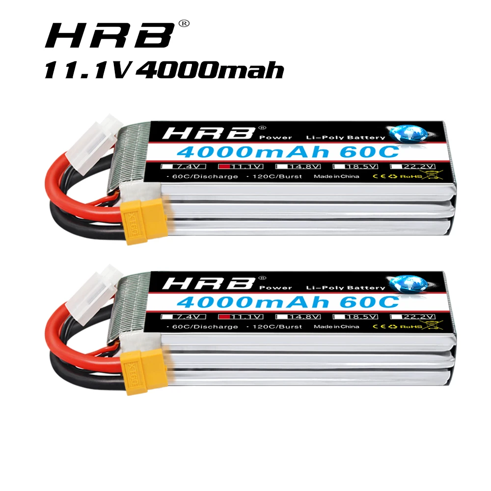 Аккумулятор hrb 3s lipo 1/2 в 11 1 мАч 60C с разъемом XT60 для радиоуправляемой машинки