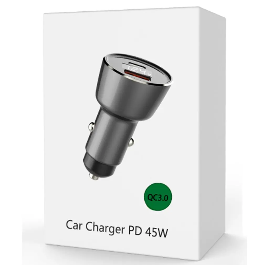 

Car Charger QC3.0 PD45W Fast Charger Charging Quick Charge Super Fast Charge For Laptop For iPhone 12 Xiaomi Samsung MacBook