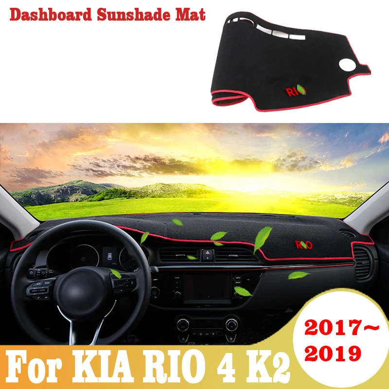 Car Dashboard Cover Mat Sun Shade Pad Instrument Panel Carpets Anti-UV For Kia Rio 4 K2 2017 2018 2019  Accessories