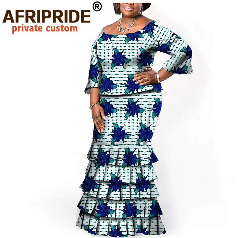 AFRIPRIDE осенний Африканский женский костюм из двух предметов топ с коротким