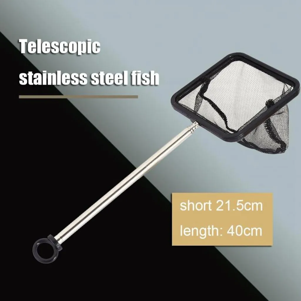 

2021 New Hot Sale Professional Shrimp Fishing Net Durable Telescopic Safe Shrimp Net For Fish Tank Aquarium Accessories Black