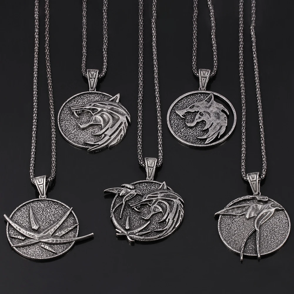 Ожерелье с подвеской волшебник для мужчин колье из металла круглым тяжелым