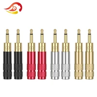 qyfang 1 pair 2 5mm 2 pole gold plated copper plug audio jack wire connector earphone pin metal adapter for hd700 hifi headphone