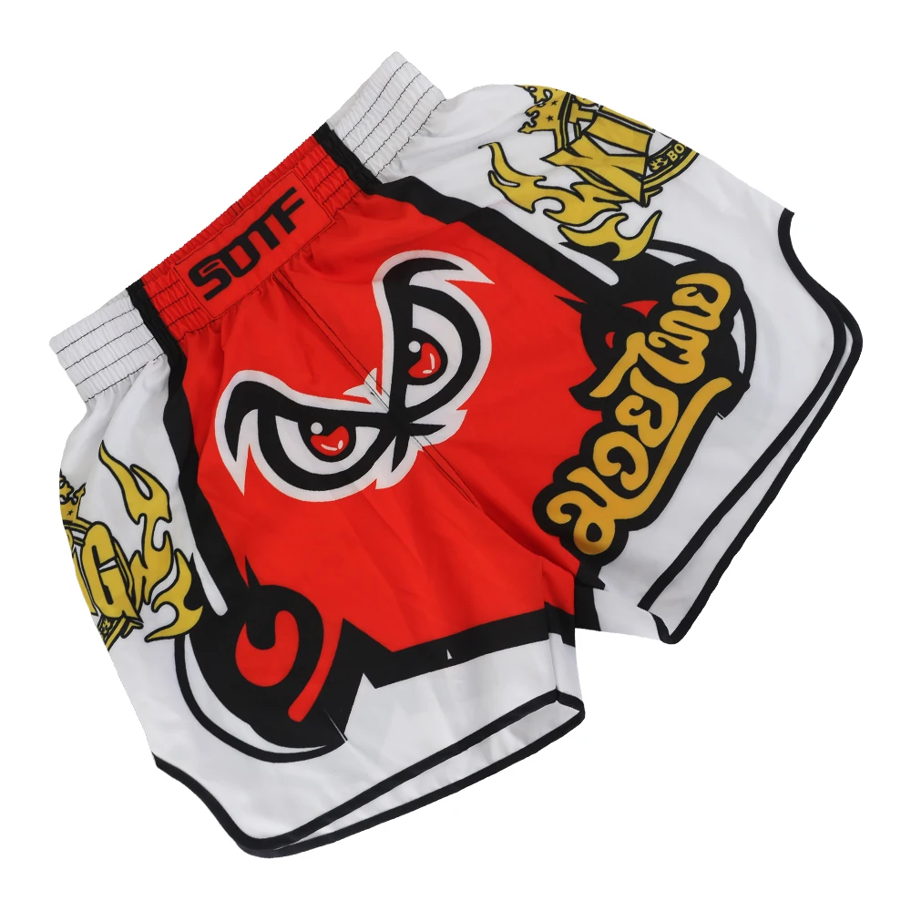 Printed Muay Thai Boxing Shorts Men's Mixed Fighting Free Fighting MMA Children's Taekwondo Training Fitness Shorts Sanda Clothe