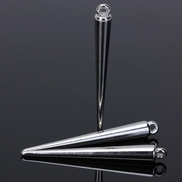 

10pcs 35mm Silver color Spikes Charms Necklace Pendants Punk Rock Acrylic